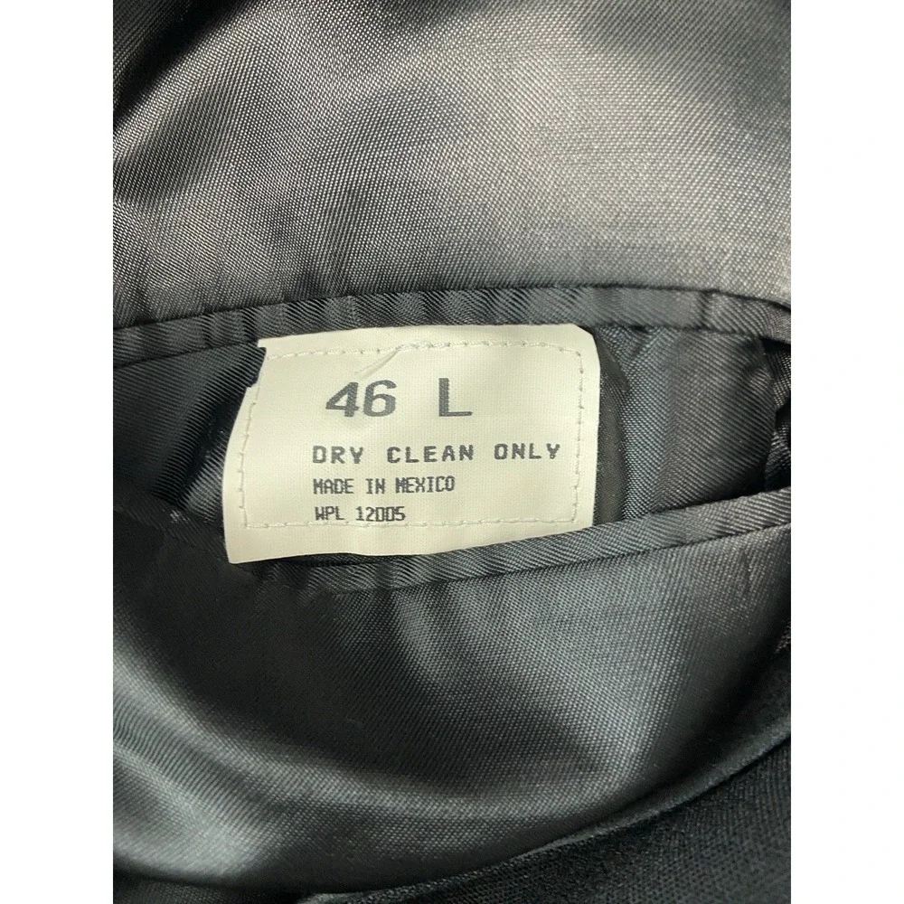 Vintage After Six 2PC Tuxedo Suit Mens 46L Black Wool Super 100's Formal Wedding